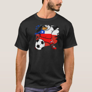 Dabbing Penguin Chile Soccer Fans Jersey Flag Foot T-Shirt