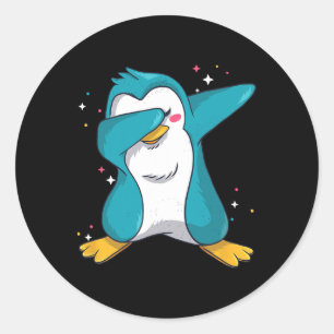 Dabbing Penguin Christmas Dabs Fun Dab Wintermeme Classic Round Sticker