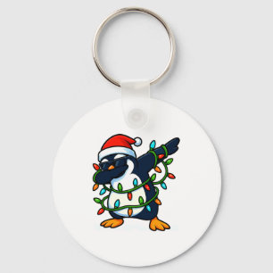 Dabbing Penguin Christmas Girls Xmas Lights Boys C Keychain