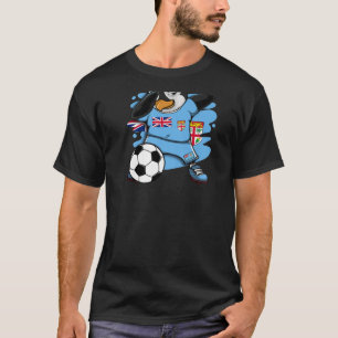 Dabbing Penguin Fiji Soccer Fans Jersey Flag Footb T-Shirt