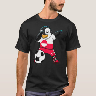 Dabbing Penguin Greenland Soccer Fans Jersey Footb T-Shirt