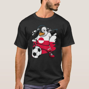 Dabbing Penguin Greenland Soccer Fans Jersey Footb T-Shirt
