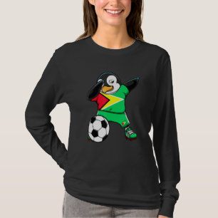 Dabbing Penguin Guyana Soccer Fans Jersey Flag Foo T-Shirt