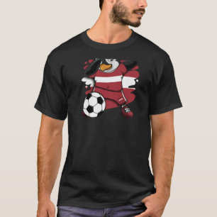 Dabbing Penguin Latvia Soccer Fans Jersey Football T-Shirt