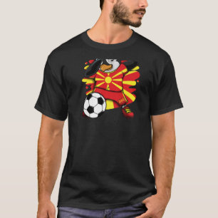 Dabbing Penguin Macedonia Soccer Fans Jersey Footb T-Shirt