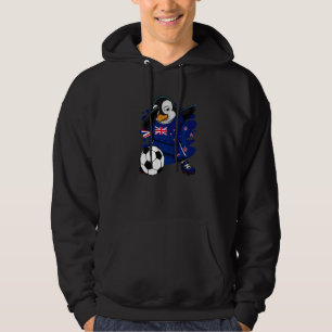 Dabbing Penguin New Zealand Soccer Fan Jersey Foot Hoodie