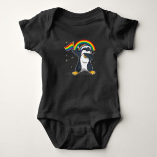 Dabbing Penguin Rainbow LGBT Baby Bodysuit