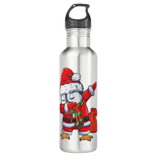 Dabbing penguin santa claus costume christmas gift 710 ml water bottle
