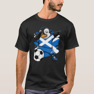 Dabbing Penguin Scotland Soccer Fans Jersey Footba T-Shirt
