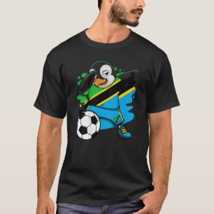 Dabbing Penguin Tanzania Soccer Fans Jersey Footba T-Shirt