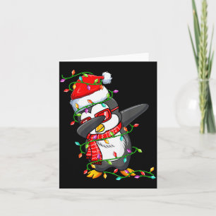 Dabbing Penguin Wearing Santa Hat - Penguin Lover  Card