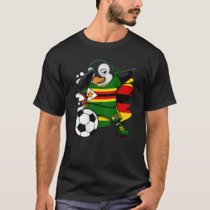Dabbing Penguin Zimbabwe Soccer Fans Jersey Footba T-Shirt
