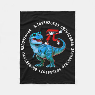 Dabbing Pi On T-rex Costume Pi Day Math Teacher St Fleece Blanket