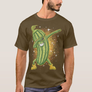 Dabbing Pickle Dancing Cucumber Green Vegan Funny T-Shirt