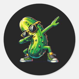 Dabbing Pickle Dancing Cucumber Pickle Lover Dab  Classic Round Sticker