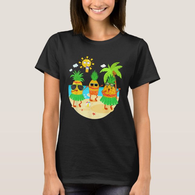 Dabbing Pineapple Sunglasses Hawaii Beach Palm Tre T-Shirt (Front)