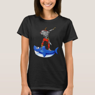 Dabbing Pirate And Shark  Pirate Halloween Costume T-Shirt