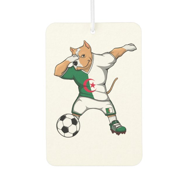 Dabbing Pitbull Algeria Soccer Fans Jersey Algeria Air Freshener (Front)