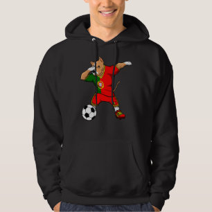 Dabbing Pitbull Dog Portugal Soccer Hoodie