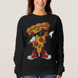 Dabbing Pizza Kids Cool Sunglasses Pizza Slice Sweatshirt