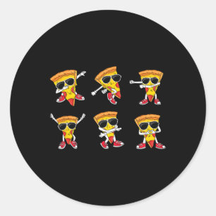 Dabbing Pizza Slice Dance Pizza Dancing Toddler Bo Classic Round Sticker