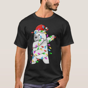 Dabbing Polar Bear  For Boys Girls Christmas Tree  T-Shirt
