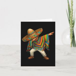 Dabbing Poncho Mexican Boy Dab Cinco De Mayo Sombr Card