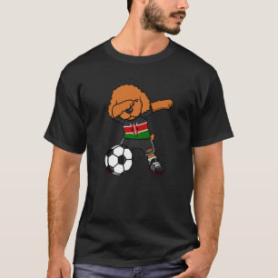 Dabbing Poodle Dog Kenya Soccer Fans Jersey Footba T-Shirt