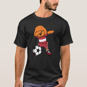 Dabbing Poodle Dog Latvia Soccer Fans Jersey Footb T-Shirt