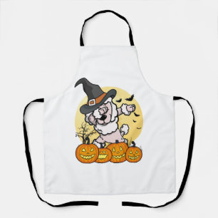 Dabbing Poodle Halloween Apron