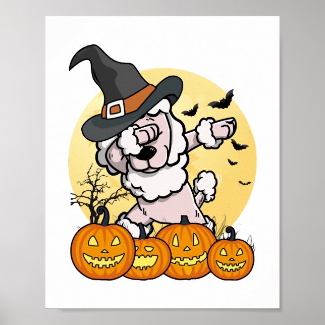Dabbing Poodle Halloween Poster (Front)
