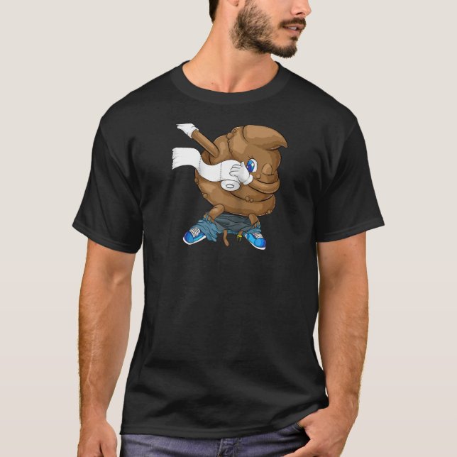 Dabbing Poop Cool Friendly  Pooping  Raglan T-Shirt (Front)