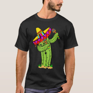 Dabbing Prickly Cactus with mexican sombrero hat T-Shirt