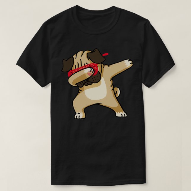 Dabbing Pug funny hip hop t  T-Shirt (Design Front)