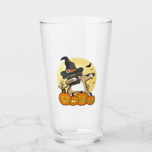 Dabbing Pug Halloween Glass