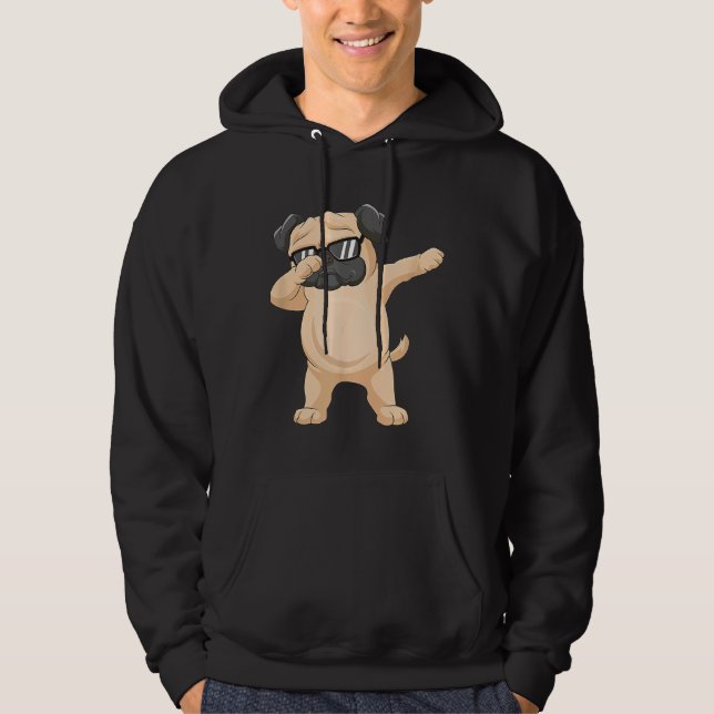 Dabbing Pug Pug Sunglasses Dab Dance Classic T-Shi Hoodie (Front)
