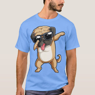 Dabbing Pug T  Dog Lover Kids Boys Girls Dab Dance T-Shirt