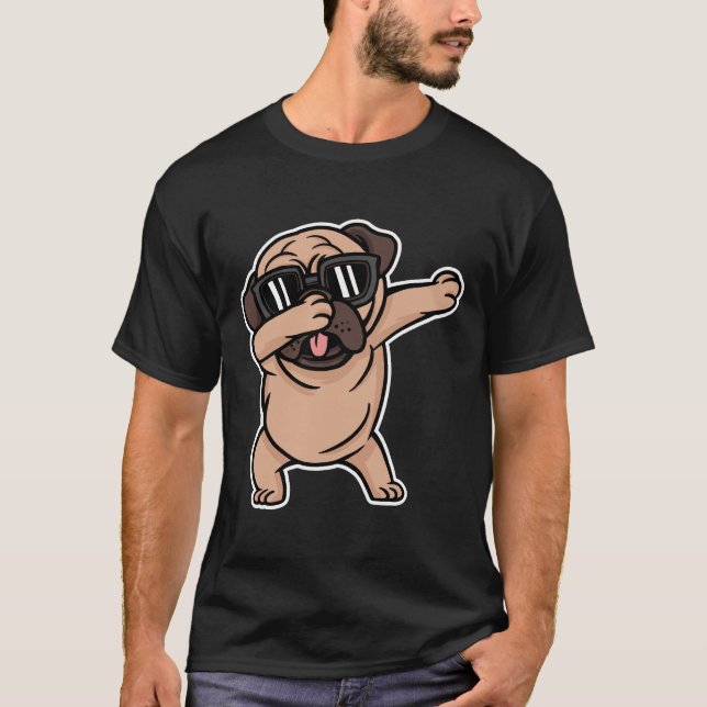 Dabbing Pug With Sunglasses Essential T-Shirt 572 (Front)