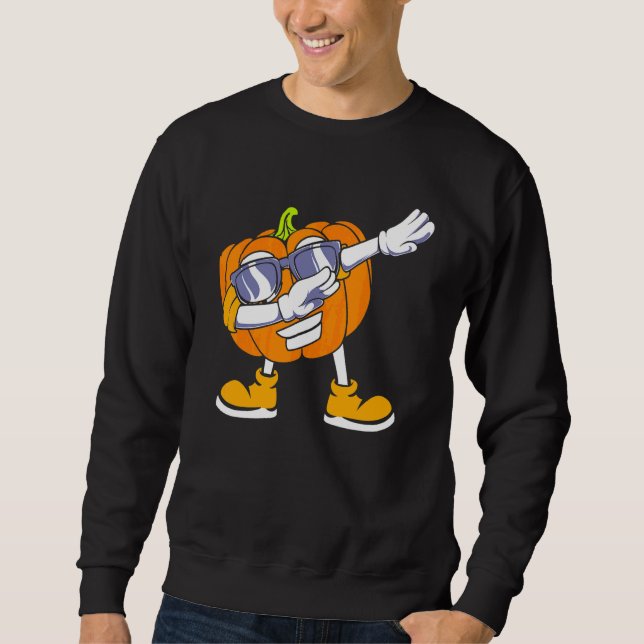 Dabbing Pumpkin Head     Halloween Sweatshirt (Front)