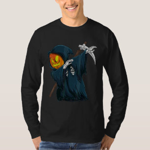 Dabbing Pumpking Scary Skeleton Halloween Boys 1 T-Shirt