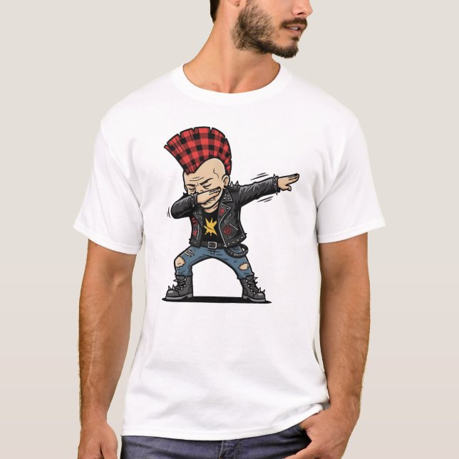 Dabbing Punk – Frecher Cartoon Style T-Shirt (Front)