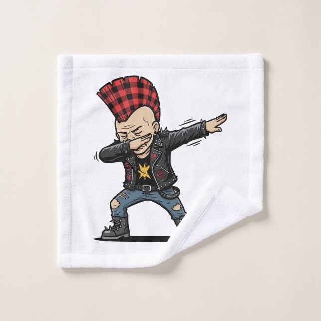 Dabbing Punk – Style de dessin animé impertinent (Gant de toilette)