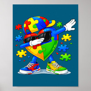 Dabbing puzzle autism awareness funny poster