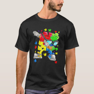 Dabbing Puzzle Piece Sunglasses Autism Awareness B T-Shirt