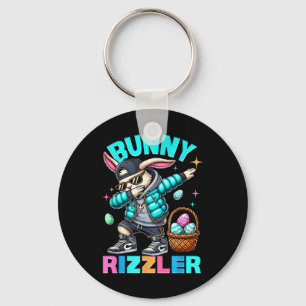 Dabbing Rabbit Bunny Rizzler Easter Day Rizz Eggs Keychain