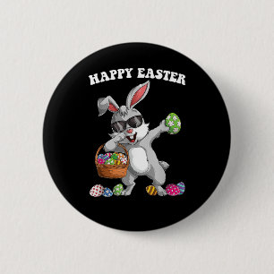 Dabbing Rabbit Easter Day Eggs Dab Boys Girls Kid 2 Inch Round Button