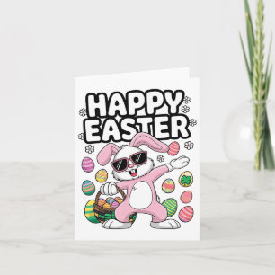 Dabbing Rabbit Easter Day Eggs Dab Boys Girls Kid Card