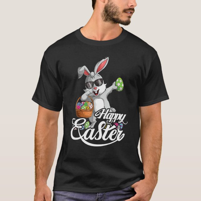 Dabbing Rabbit Easter Day Eggs Dab Bunny Happy Eas T-Shirt (Front)