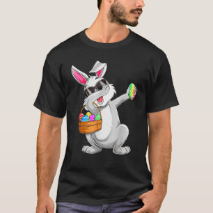 Dabbing Rabbit Easter Day Eggs Hunting Basket Dab T-Shirt