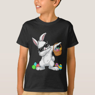 Dabbing Rabbit Easter Day Eggs Sket Boys Kids East T-Shirt